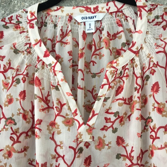 ⭕️Sheer Colorful Peasant Style Blouse, OLD NAVY - Picture 6 of 6